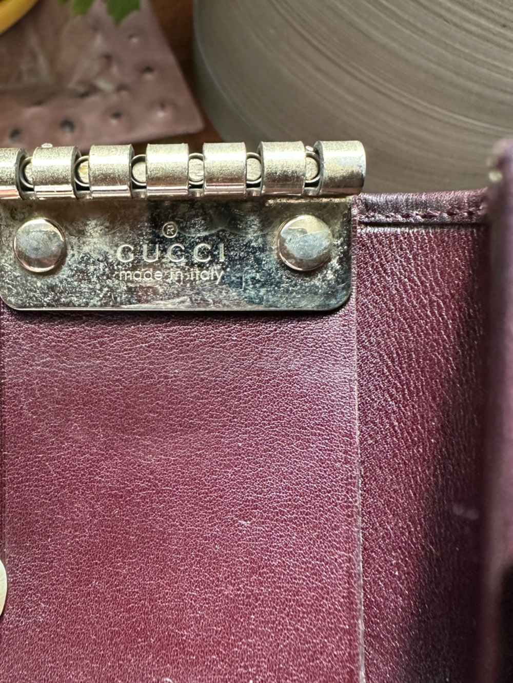 Authentic Vintage Gucci Signature Leather Key Pouch W/ Card Slot And Gucci Box - Picture 3 of 7